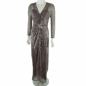 Marchesa Tan Sequin Long Gown